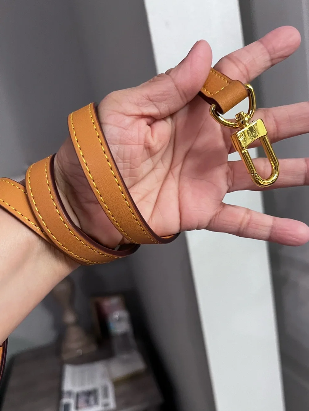 54” inches Leather Strap with Gold Buckle